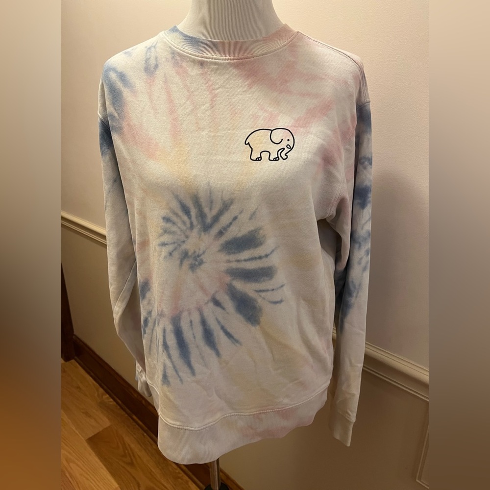 ivory ella tye die crew neck sweatshirt
